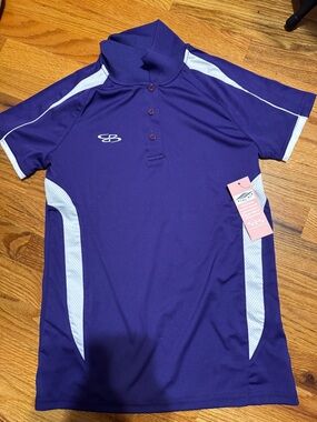 Womens Performance Polo Shirt - Purple with White Panels